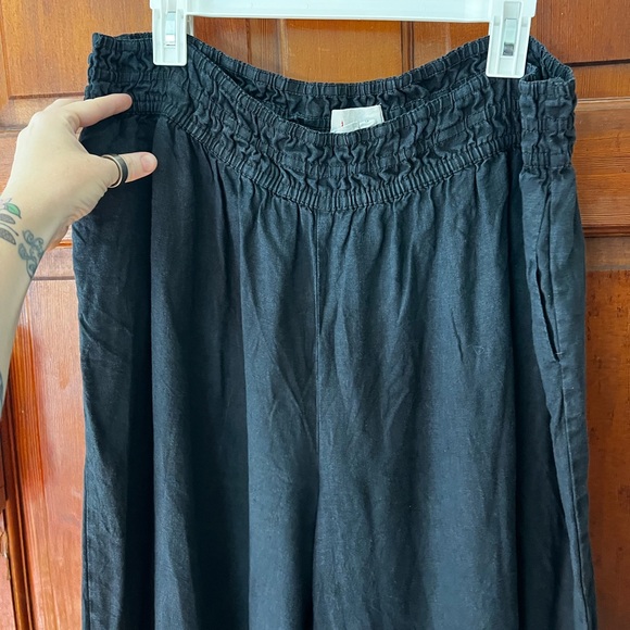Anthropologie Somerset Pull-On Pants: Linen Edition – Black – 1X – Wide Leg - Picture 7 of 14